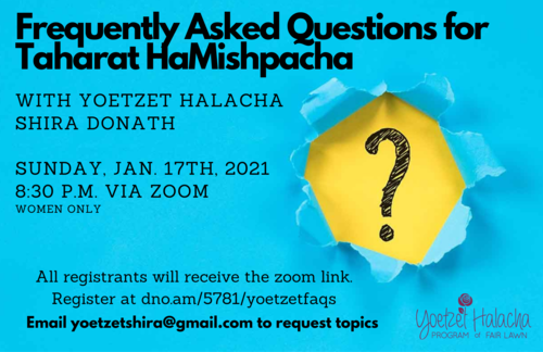 Banner Image for Frequently Asked Questions for Taharat HaMishpacha