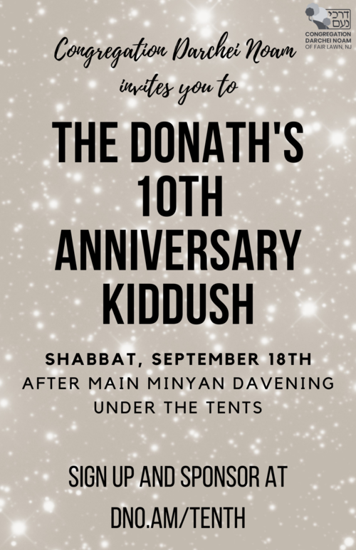 Banner Image for The Donath's 10th Anniversary Kiddush