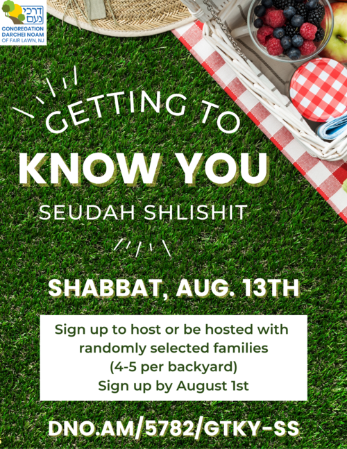 Banner Image for Getting to Know You Shabbat- Seudah Shlishit Edition