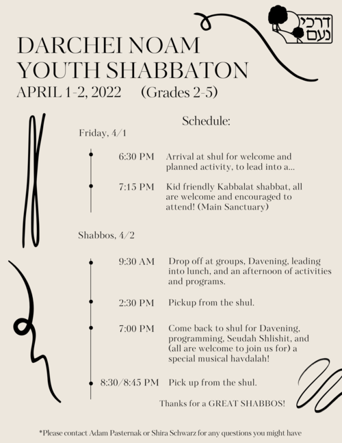 Banner Image for Youth Shabbaton for Grades 2-5