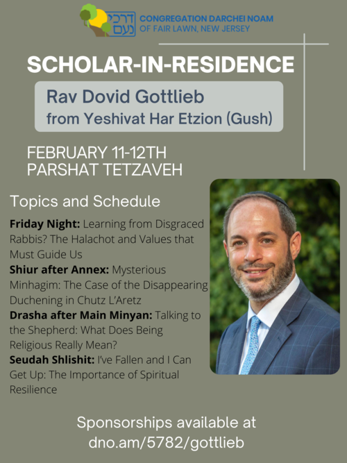Banner Image for Scholar-in-Residence- Rav Dovid Gottlieb