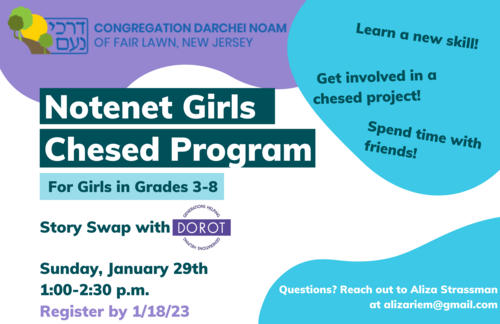 Banner Image for Notenet Girls Chesed Event with DOROT