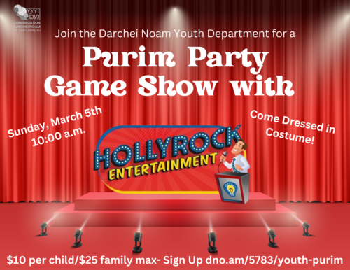 Banner Image for Purim Party Game Show with Hollyrock Entertainment